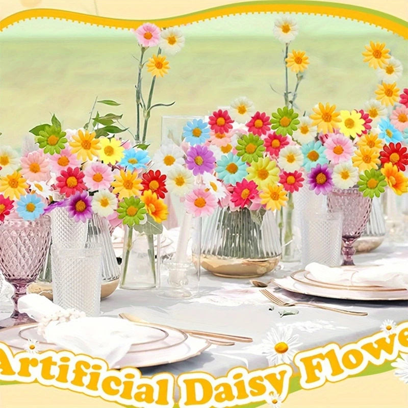 Artificial Flower Bouquets Set - Silk Daisy Flowers for Home Decor & Weddings