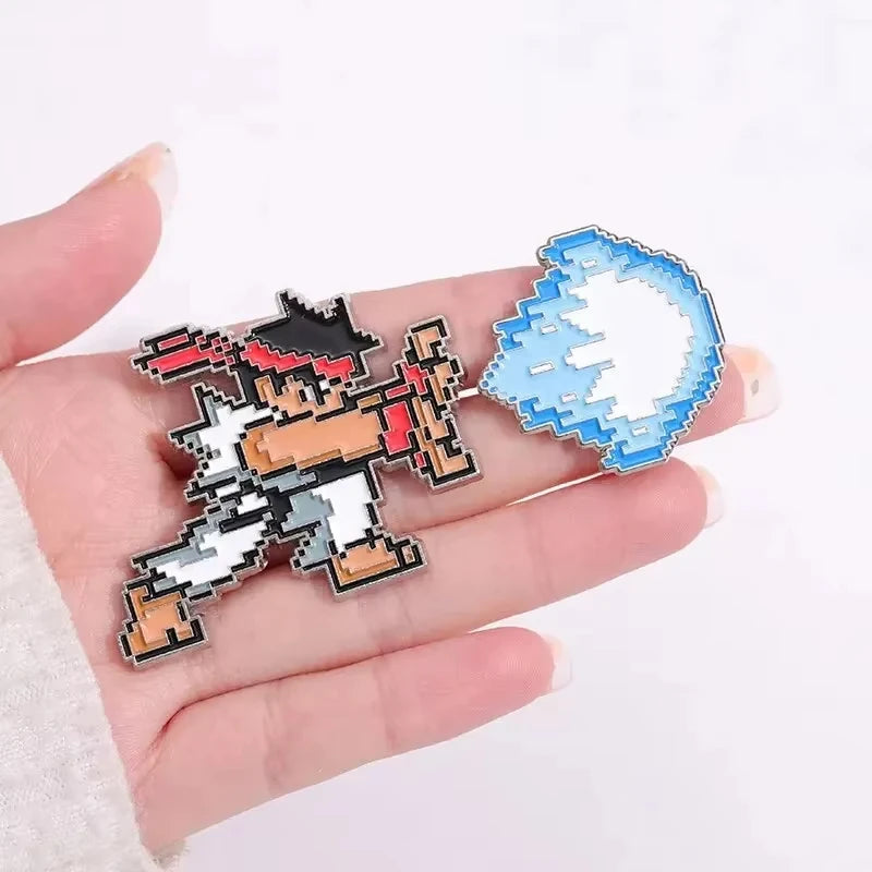 Arcade Pixel Game Enamel Pins Set - Jewelry Brooches for Collectors