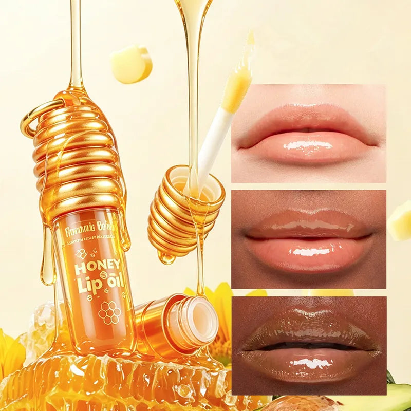 Moisturizing Lip Gloss with Keychain - Hydrating Lip Oil & Lipstick Glaze for Bags