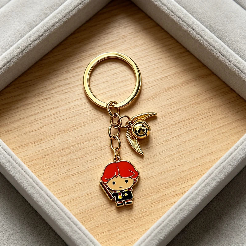 Harry Potter Metal Keychain Book Lover Gift - Magic Novel Fan Accessory