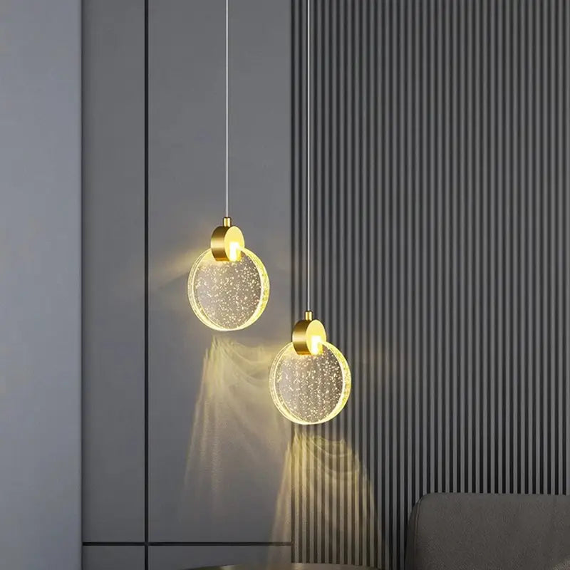 Fan-Shaped Crystal LED Pendant Light with Rose-Gold Finish for Bedroom Dining Room