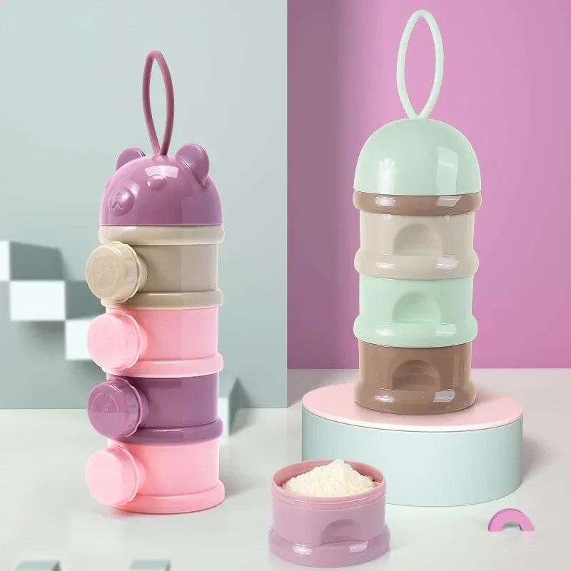 Baby Food Storage Box 3/4 Layer Portable Toddler Snack Container Milk Powder Cup
