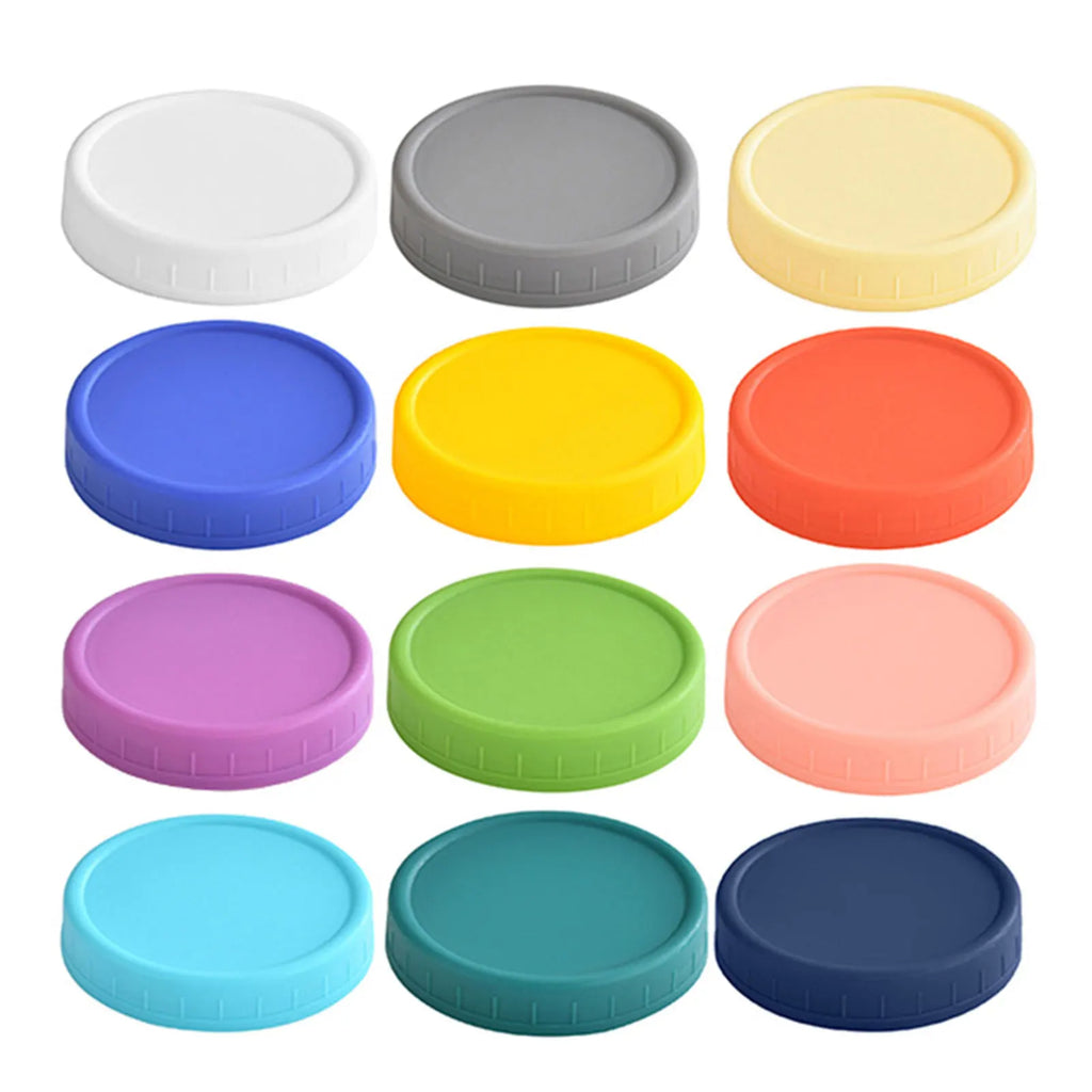 Reusable Plastic Mason Jar Lids Set - Leak-Proof Food Storage Covers
