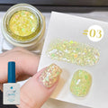 12-Piece Sparkling Gel Nail Polish Set with Glitter & Sequins - All Colors