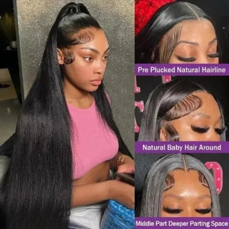 HD Transparent Lace Front Wigs 13x6 Frontal Human Hair Wig 200 Density