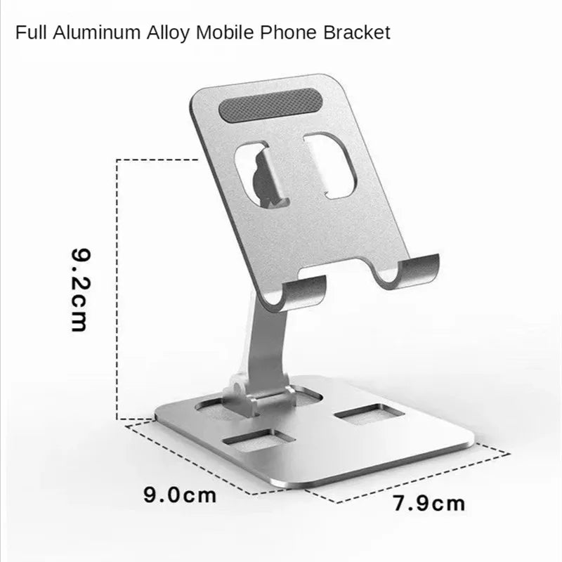 Adjustable Aluminum Tablet & Phone Holder Stand - Foldable Desktop Mount for iPad and Smartphones