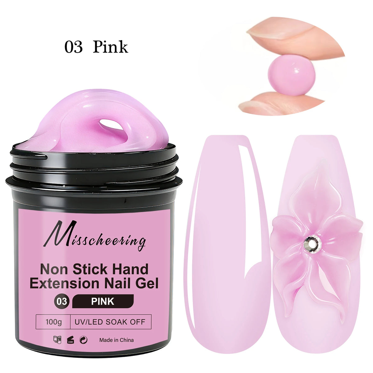 100g White Non-Stick Nail Gel for 3D Sculpting & Art - UV/LED Soak Off