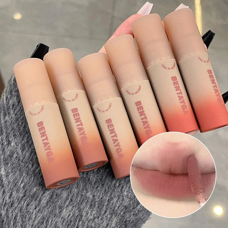 Velvet Lip Mud Matte Lip Tint - Skin-Tone Enhancing Nude Lip Makeup Set