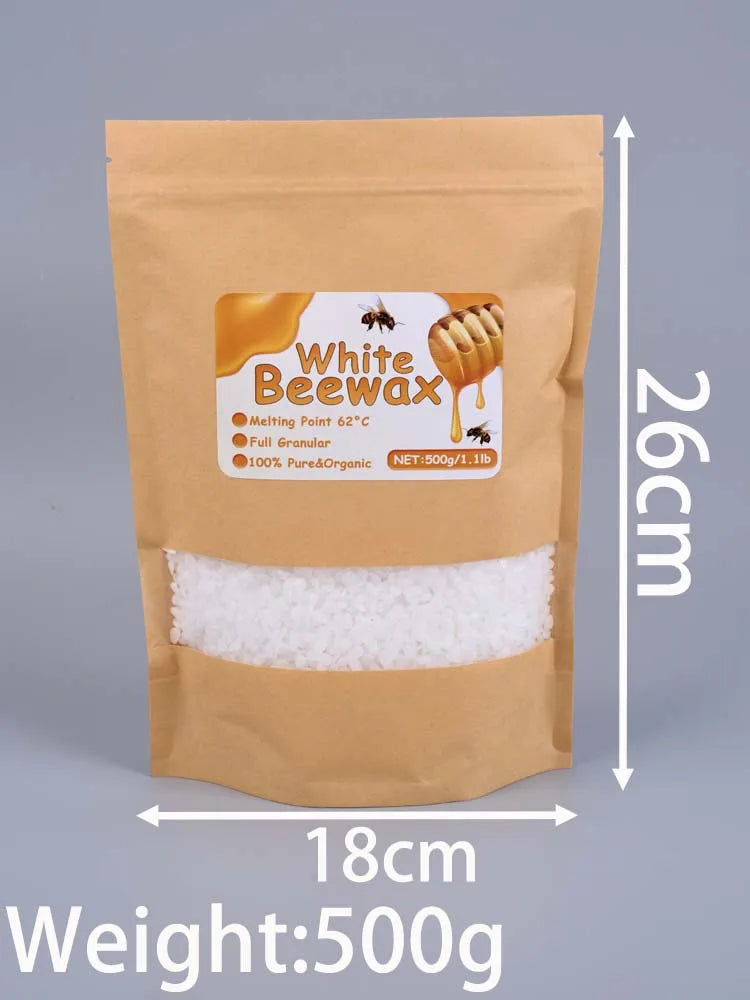 1000g Natural White Beeswax for Candle Making - Granular Raw Material