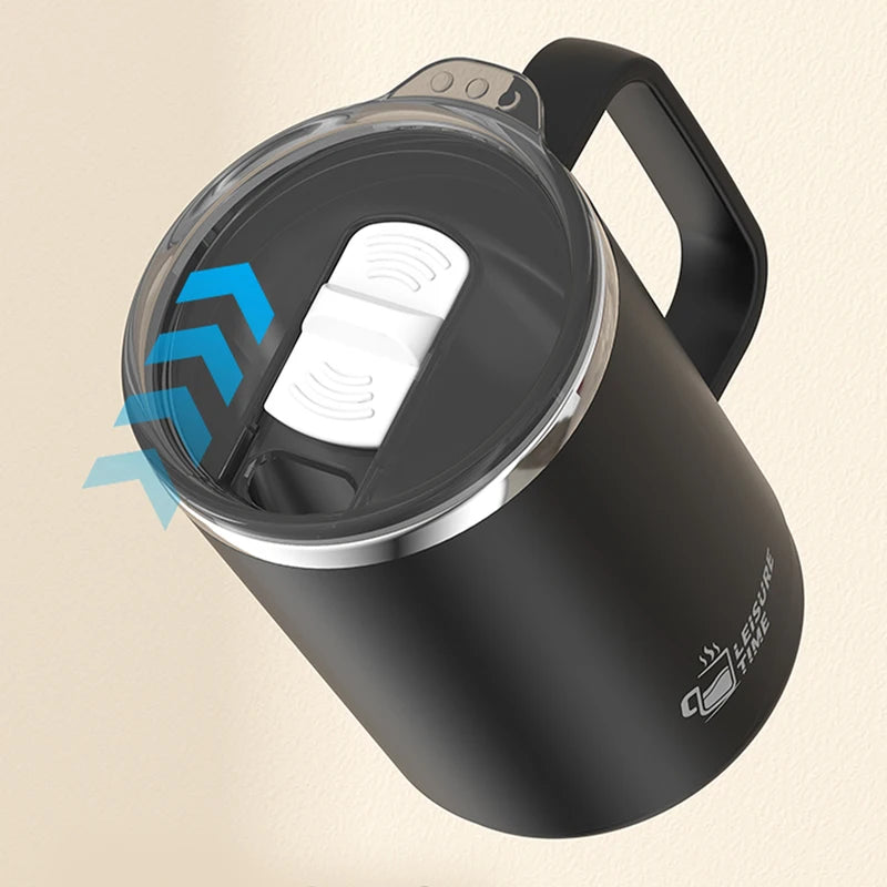500ml Double-Layer Insulated Stainless Steel Coffee Mug with Handle - Portable Drinkware