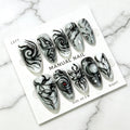 24Pcs Long French Press-On Nails - Dark Edgy & Elegant Fake Nail Set