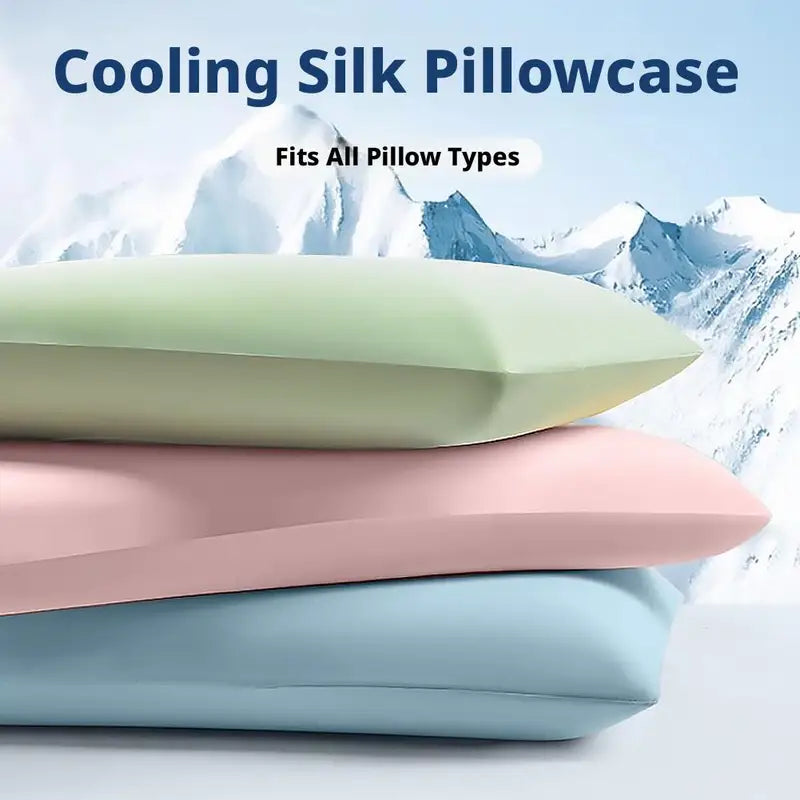 Breathable Cooling Pillowcase with Adjustable Drawstring - Moisture-Wicking Summer Sleep Cover