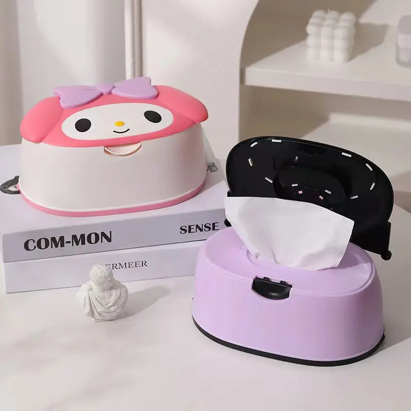 Cute Cartoon Tissue Box Holder for Bathroom & Bedroom - Large Capacity Tabletop Napkin Storage