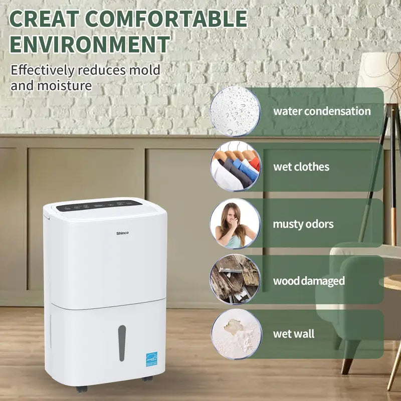150 Pints Energy Star Dehumidifier for Large Spaces up to 7000 sq ft with Built-in Pump