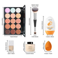 Women Face Makeup Set with Foundation, Powder, Primer & Concealer - Waterproof & Long-Lasting