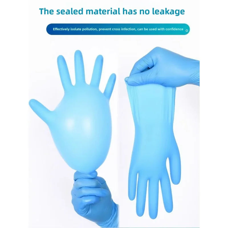 Disposable Nitrile Gloves 100pcs Box Powder-Free Household & Hairdressing Use