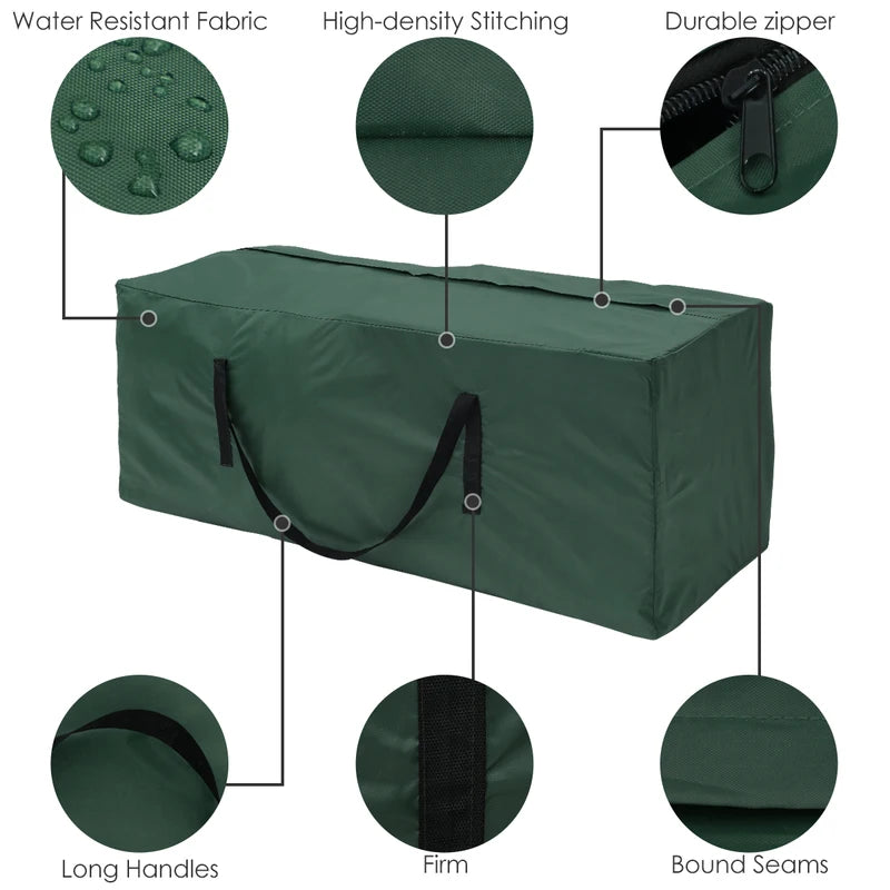 Large Capacity Waterproof Cushion Storage Bag - Outdoor Furniture Cover with UV Protection