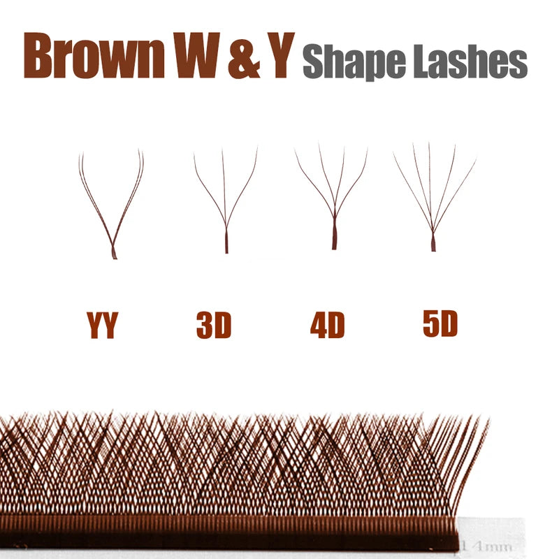 Premade Volume Eyelash Extensions - W-Shaped Mixed Length 12 Lines