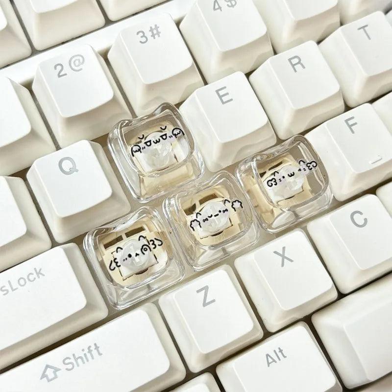 Cute Cat Profile WASD Keycap Set for Mechanical Keyboard - Multiple Colors