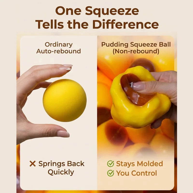 Pudding-Shaped Squeeze Ball Caramel Crunchy Handmade Fidget Toy Stress Relief & Desk Accessory