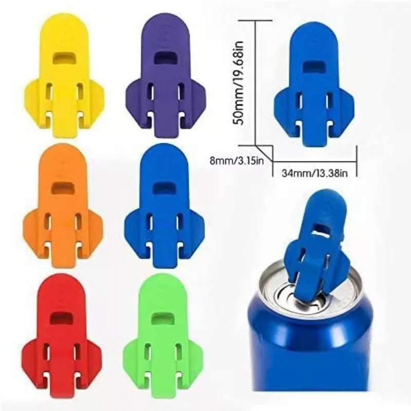 6PCS Portable Can Opener for Beer & Soda Cans - Handheld Plastic Sealer