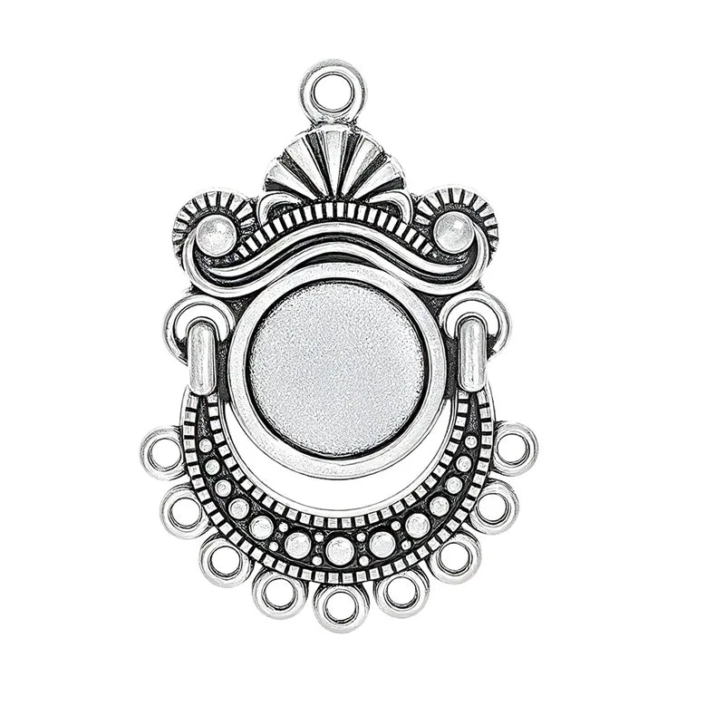 Round Hollow Geometric Connector Charms for Jewelry Making - 5 Pieces