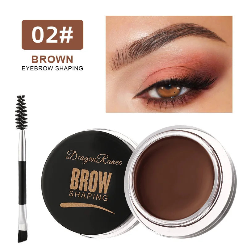 6 Color Waterproof Eyebrow Styling Cream Gel Wax with Brush - Natural & Dense Brow Fixing