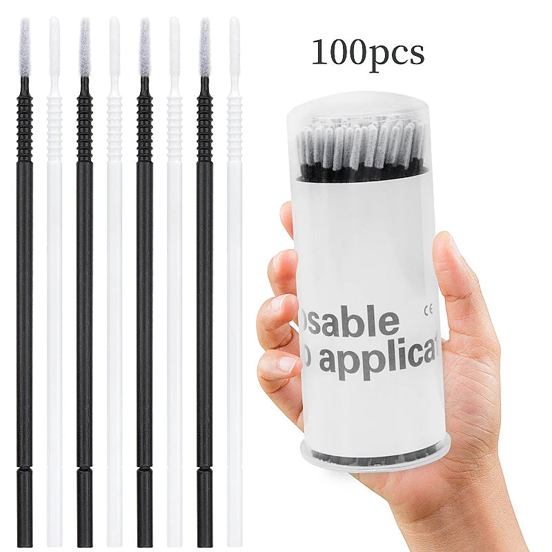 Disposable Microbrush Wands for Eyelash Extensions Makeup Tools - 100 Pcs