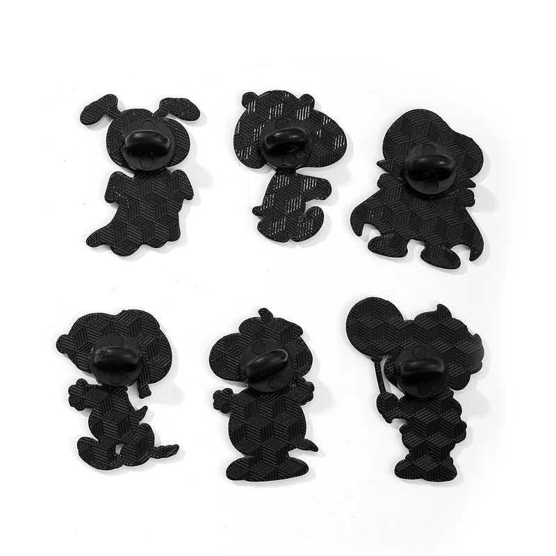Halloween Enamel Pin Set 6-Pack Cartoon Dog Brooches for Backpack & Jacket