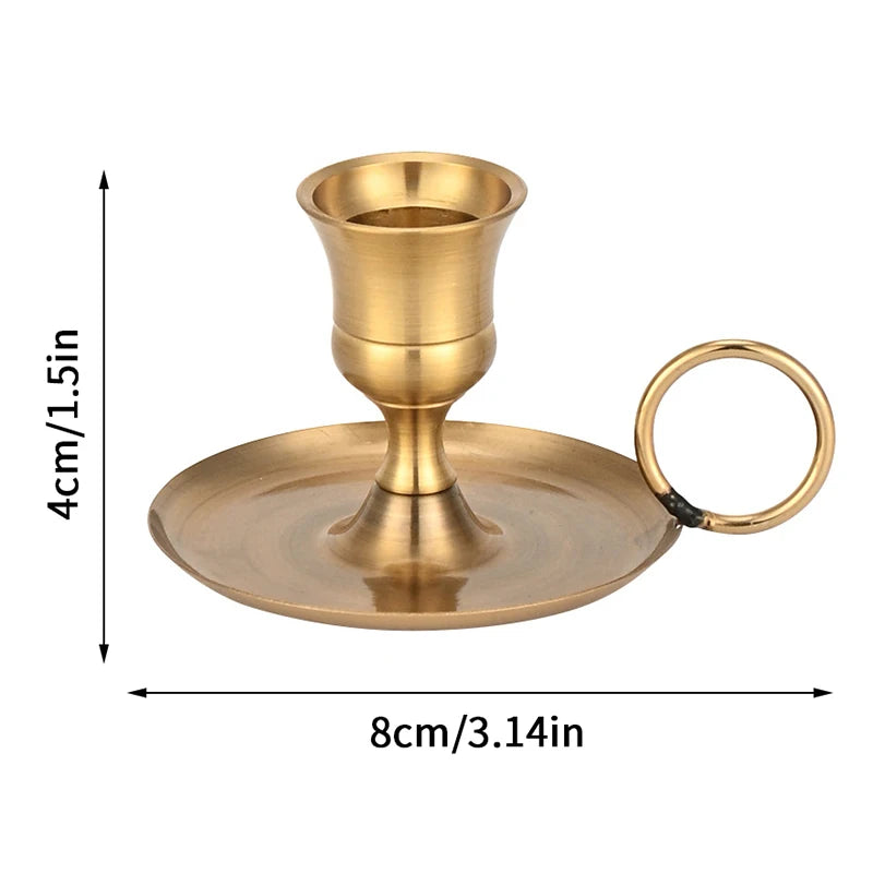 Metal Candle Holder with Handle - Decorative Centerpiece for Dining & Wedding