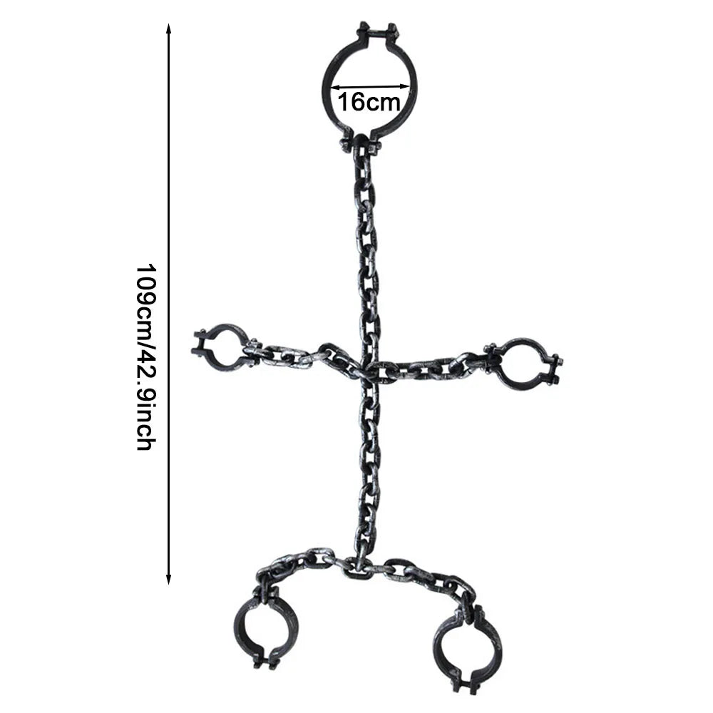 Halloween Prisoner Handcuffs Chain Decorations Party Props Cosplay Costume Supplies