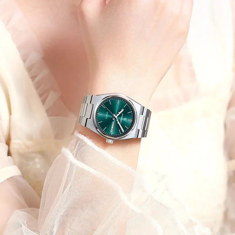 Elegant Waterproof Luminous Date Week Women's Quartz Wristwatch