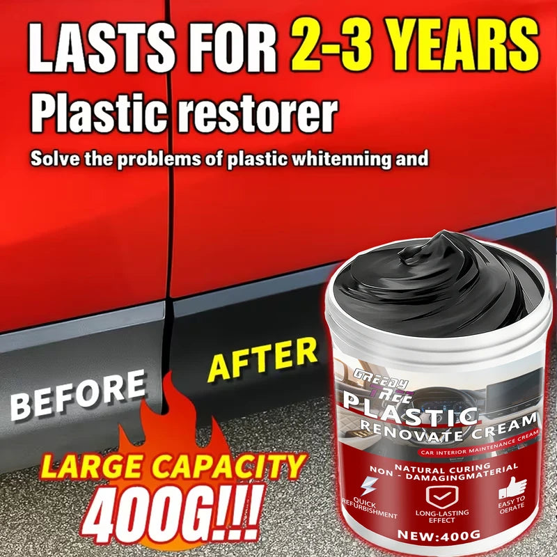 Plastic Car Interior Restorer Wax - Scratch Repair & Aging Prevention 400g