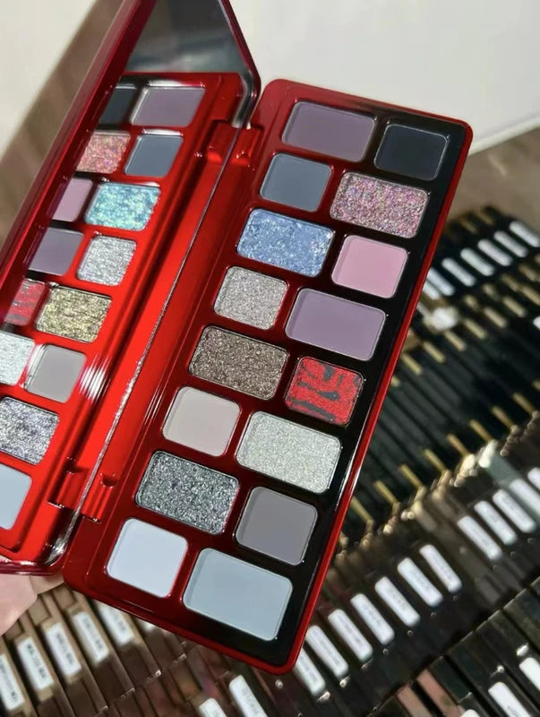 16-Color Eyeshadow Palette with Glitter Matte & Pearlescent Finishes - Vibrant Makeup Set