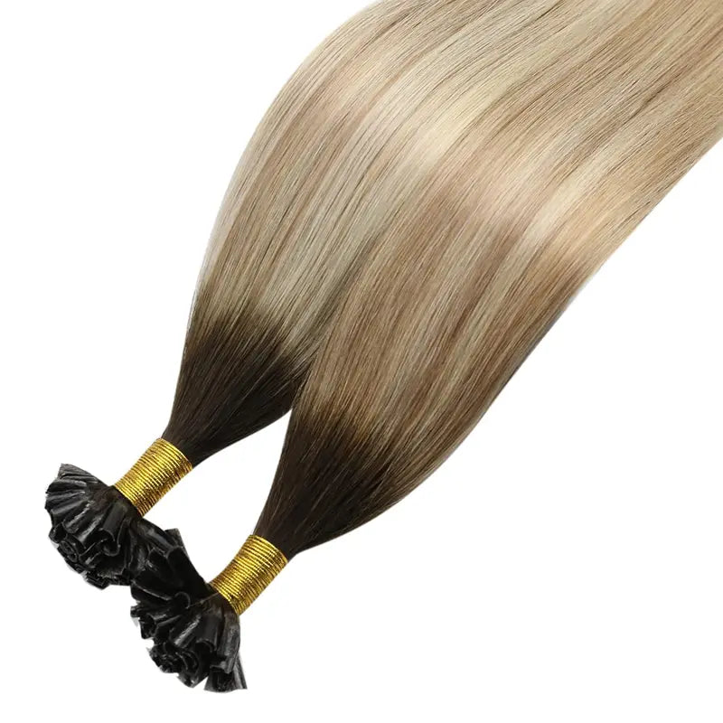 U Tip Hair Extensions - 100% Human Remy Blonde Brazilian Hair, Multiple Lengths & Quantities