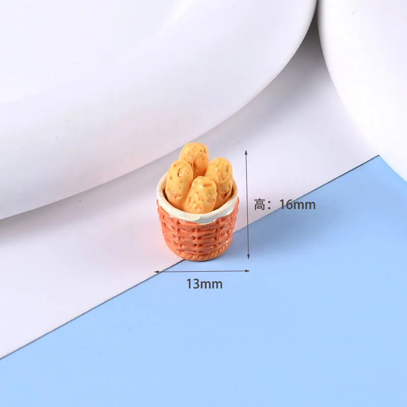 Miniature Resin Food Set for Dollhouse Decor & DIY Crafts - 10 Pieces
