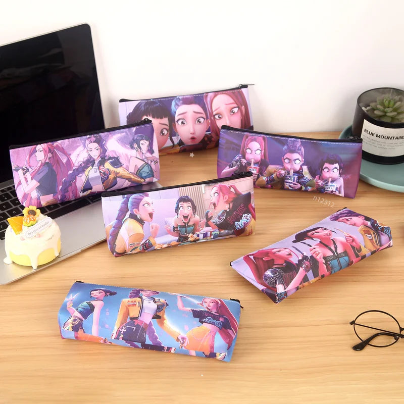 Anime Style Pencil Bag for Kids Large Capacity Stationery Organizer Gift