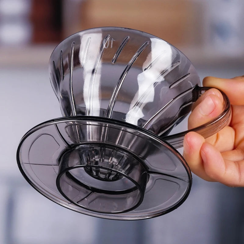 V Shape Plastic Pour Over Coffee Dripper - Cone Coffee Filter Funnel