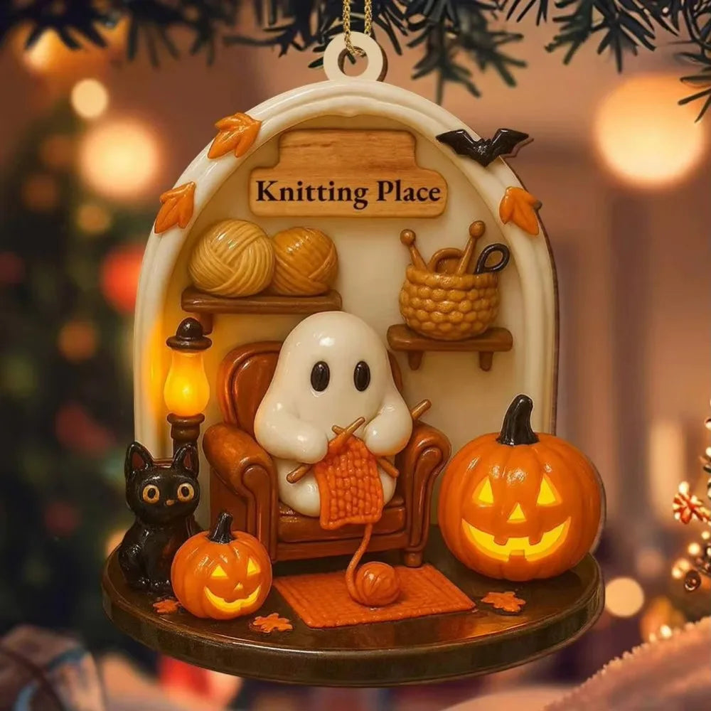 Halloween Ghost Ornaments Set - Spooky Decorative Pendants for Party & Home Decor