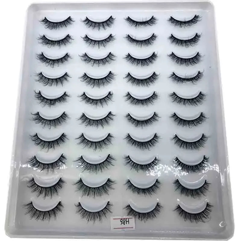 False Eyelashes 20 Pairs 3D Mink Natural Thick Wispy Eye Makeup Extension Tools