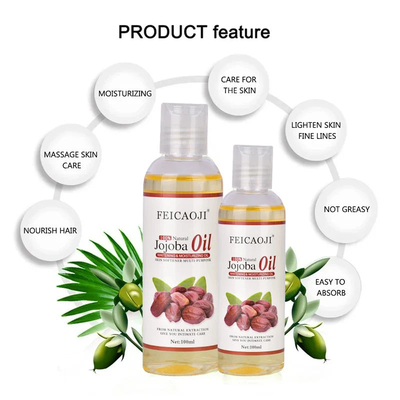Organic Jojoba Oil for Face & Body - Moisturizing Anti-Aging Skin Care - 100ml