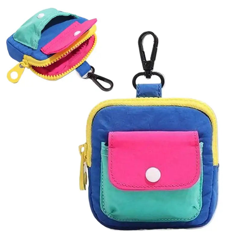 Mini Zipper Coin Purse Keychain for Women - Cute Cloth Wallet Gift