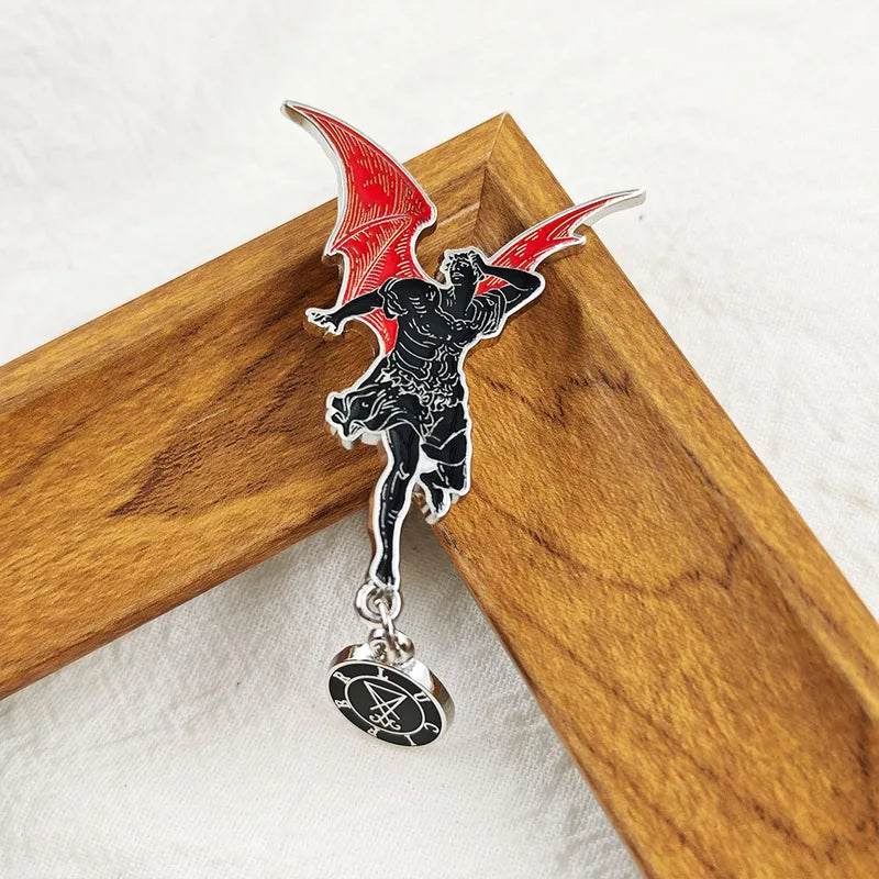 Lucifer Enamel Pin Sigil of Satanic Seal Brooch Jewelry Gift