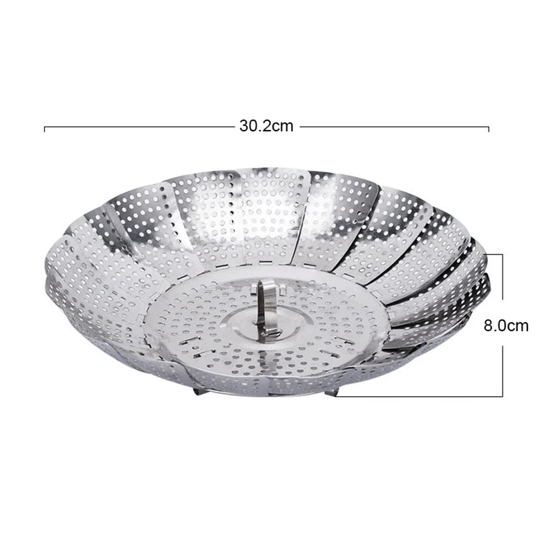 Expandable Stainless Steel Vegetable Steaming Basket for Pots & Pans