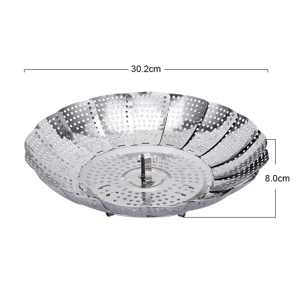Expandable Stainless Steel Vegetable Steaming Basket for Pots & Pans