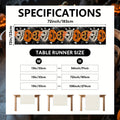 Bohemian Halloween Table Runner Decoration with Pumpkin Bat Skull Elements for Party Festive Decor