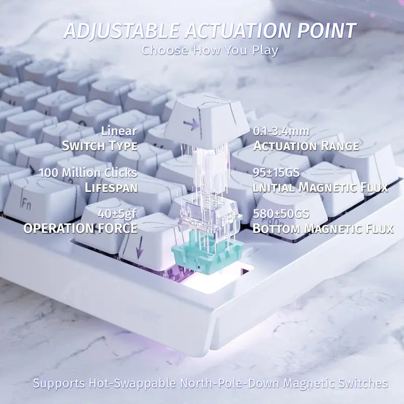Attack Shark X68 HE Rapid Trigger Mechanical Gaming Keyboard 60% Wired