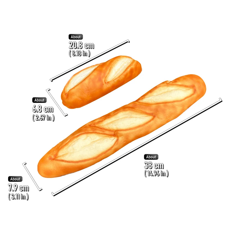 Fake Baguette Bread Prop, Realistic French Loaf Model for Kitchen Decor & Photography