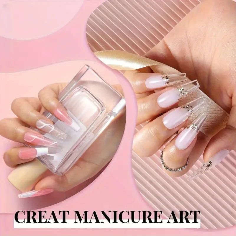Poly Extension Gel Nail Kit with 12 Shades for DIY Nail Extensions and Care