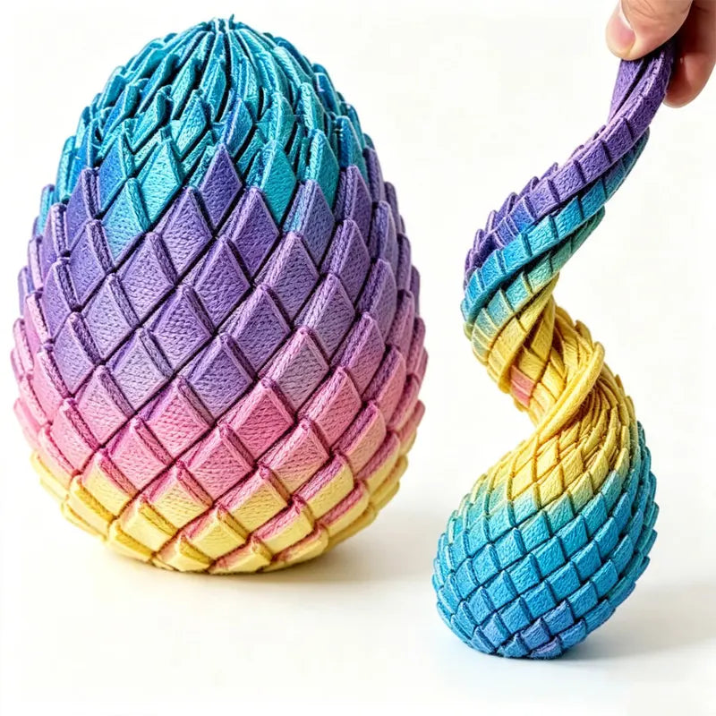 3D Printing Dragon Egg Stress Relief Fidget Toy Desktop Ornament - Deformable Twist Egg